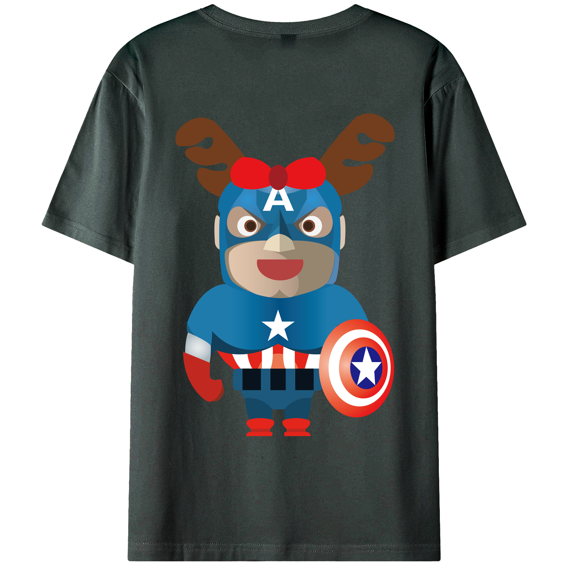 （画像用） アベンジャーズ The Avengers 綿100％ メンズ半袖Tシャツ（バックプリント） 通気性